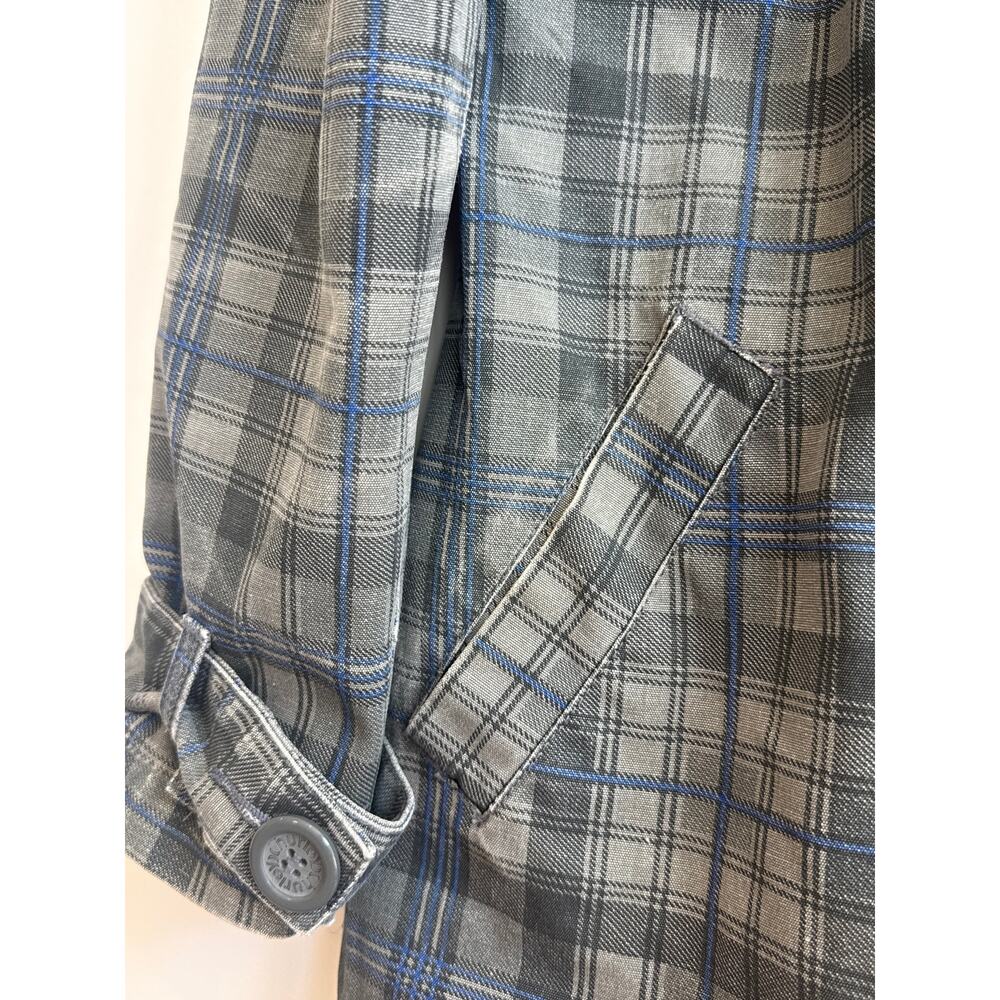 Hurley Blue and Gray Plaid Button Down 90s Y2K Collar Jacket - Picture 7 of 9